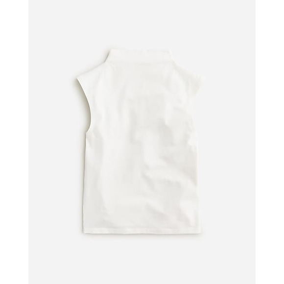 J.Crew Fitted Mockneck Preppy Tank top Stretch Cotton Blend White S - Picture 4 of 4